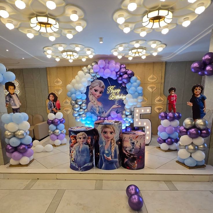 Frozen Elsa 5th Birthday Banquet Arch