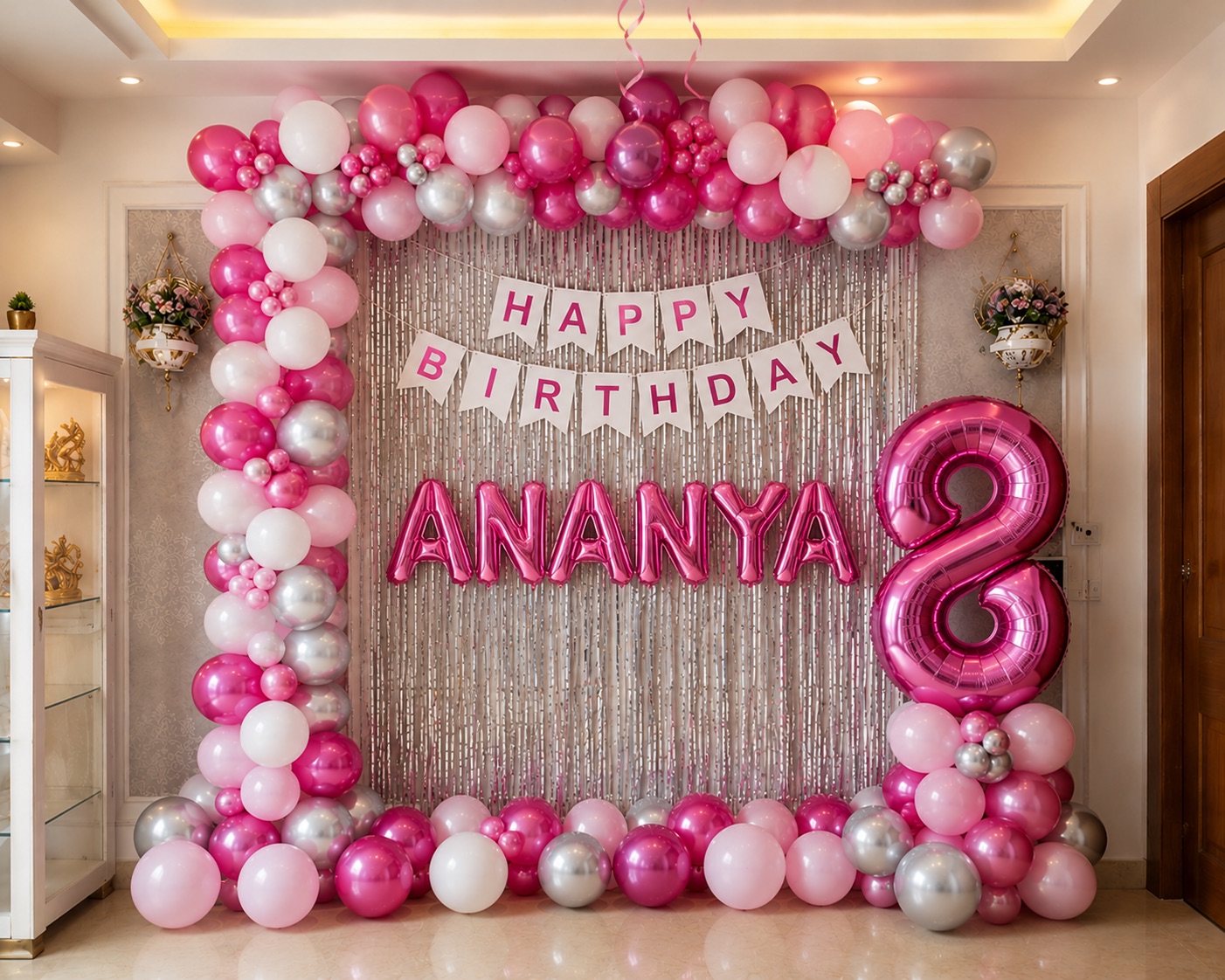 Ananya Pink Princess 8th Birthday Frame