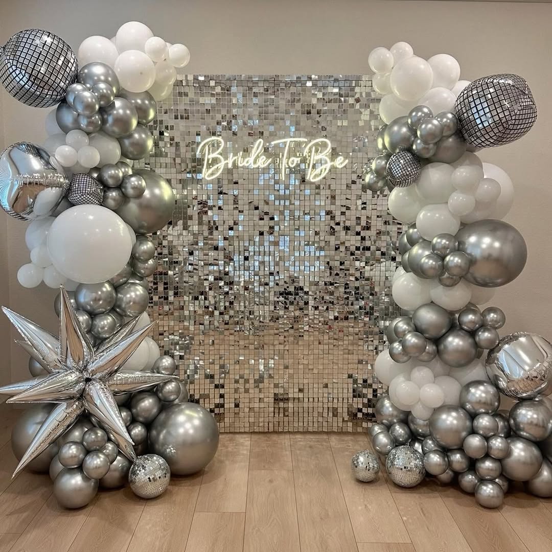 Silver Sequin Disco 'Bride To Be' Shimmer Wall