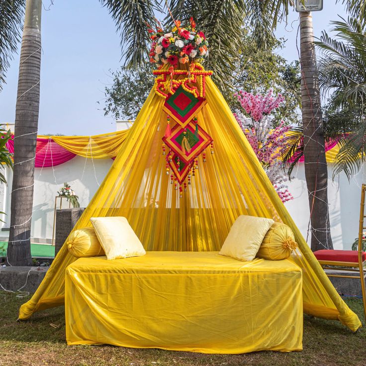 Yellow Tent Canopy Garden Haldi