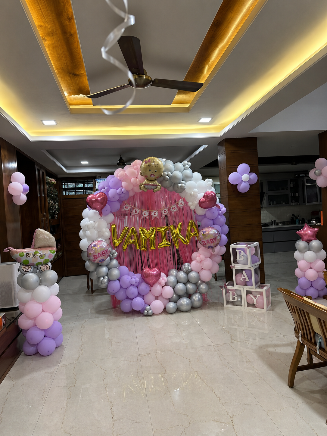 Personalised Name Fringe Ring Welcome (Baby Girl)