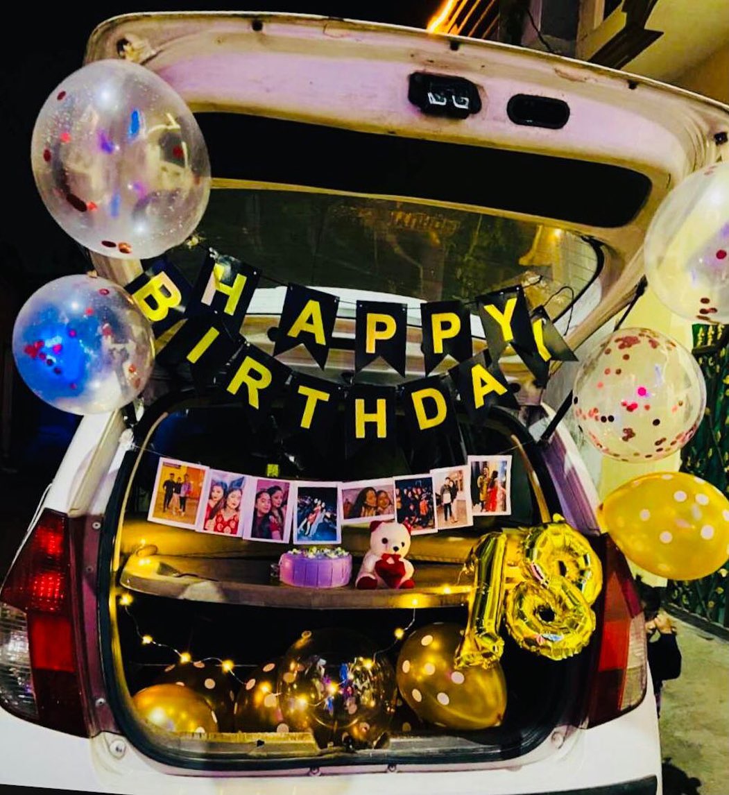 Confetti Balloon & Photo String Car Boot Decoration