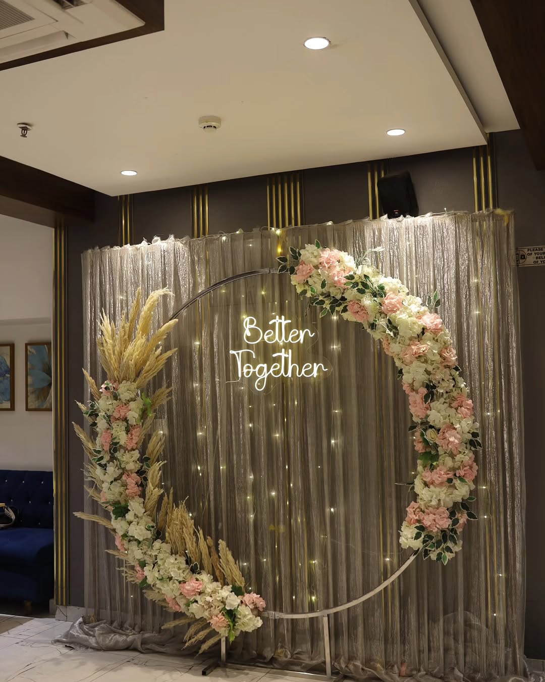 Pampas Ring Better Together Engagement Backdrop