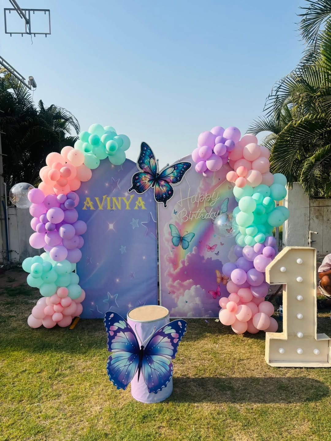 Avinya Pastel Butterfly Outdoor 1st Birthday