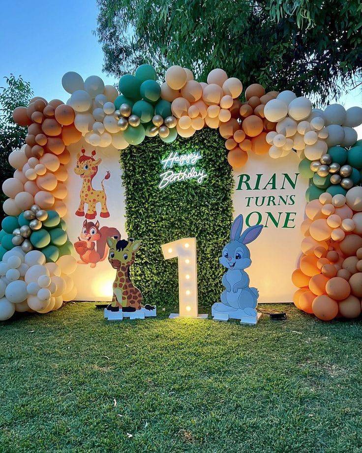 Rian Turns One Jungle Grass Outdoor Arch