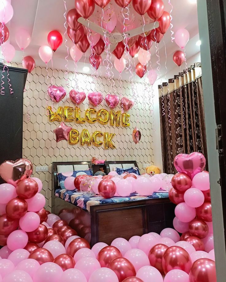 Red & Pink 'Welcome Back' Room Surprise
