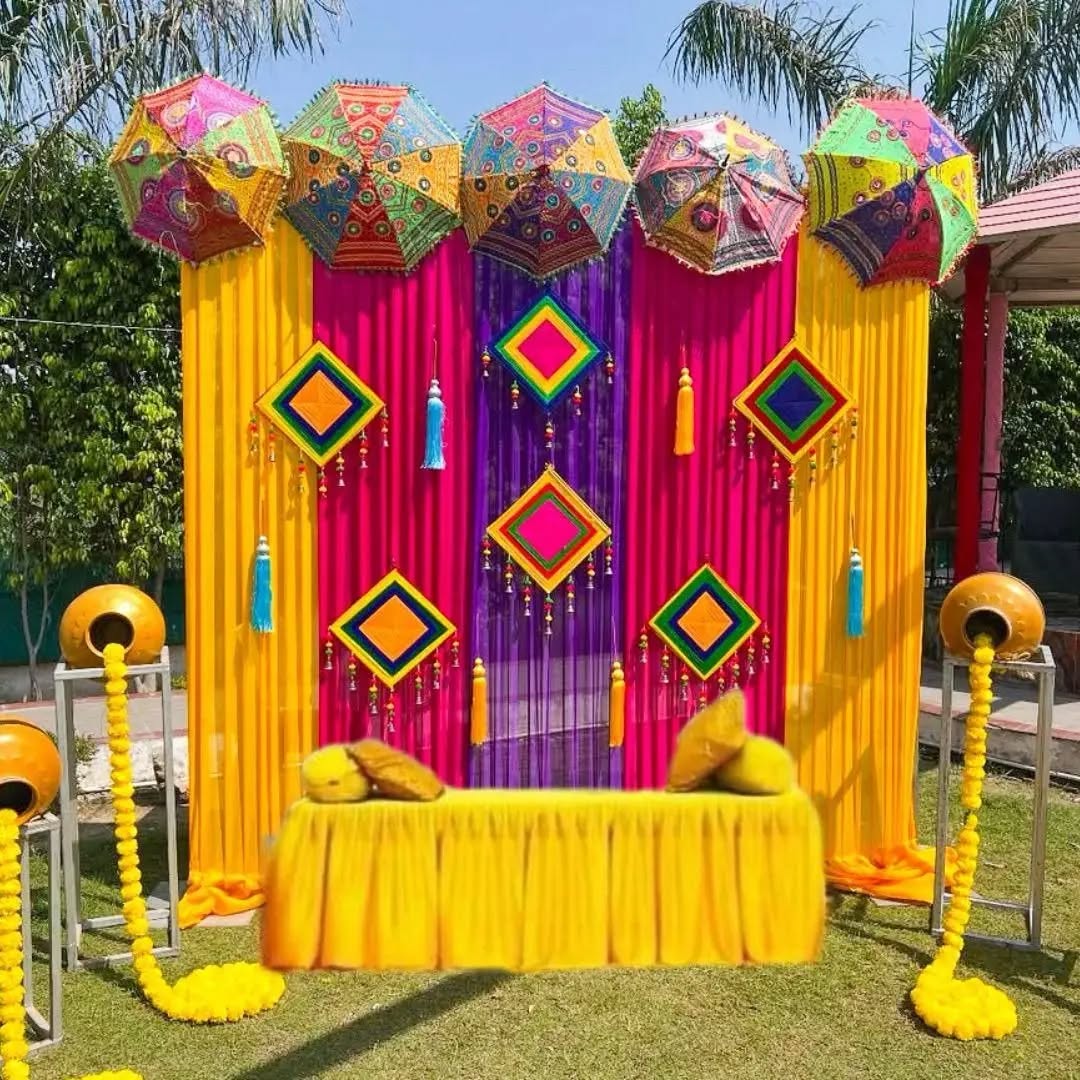 Rajasthani Umbrella Haldi Setup