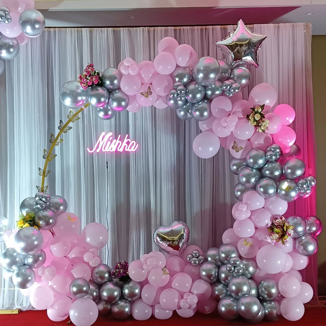 Neon Name Ring Annaprashan Backdrop