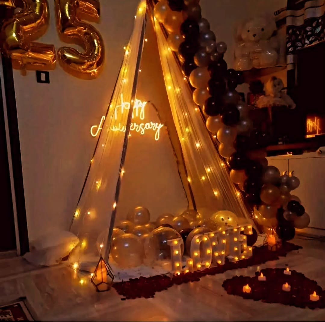 25th Gold Canopy & LOVE Marquee