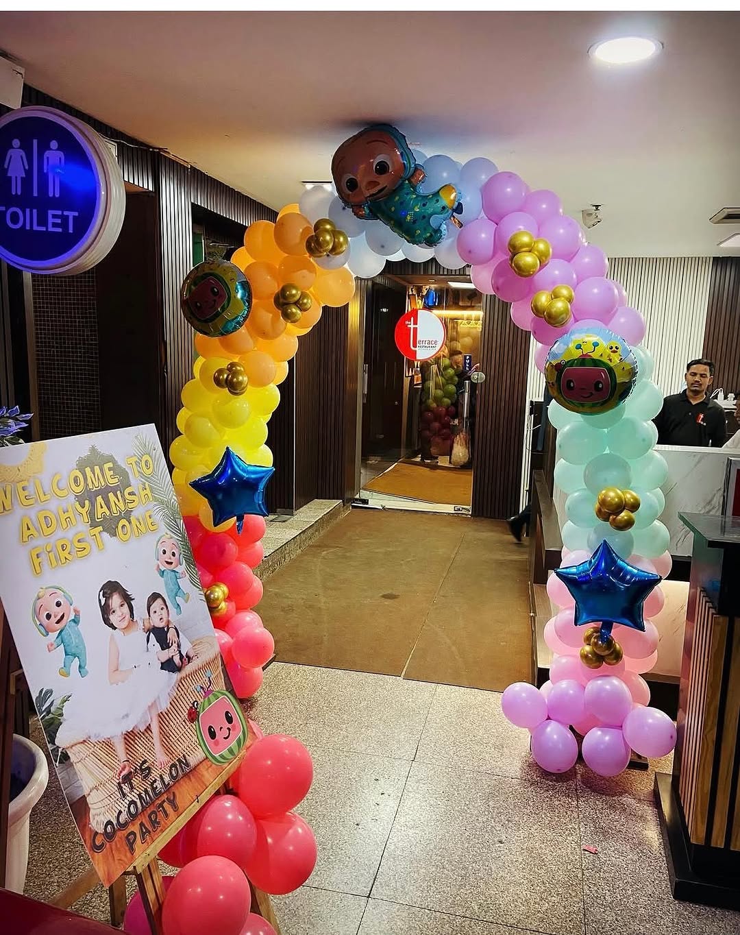 Cocomelon Rainbow First Birthday Gate