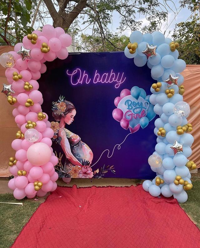 'Oh Baby' Neon Boy or Girl Purple Fairy Outdoor Arch