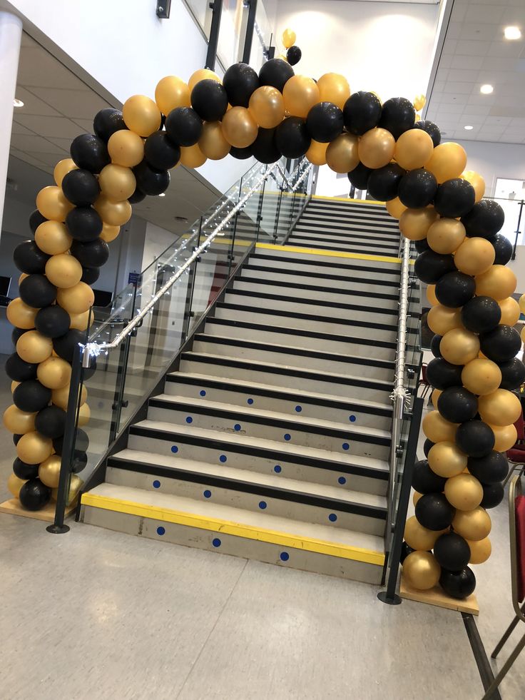 Black & Gold Spiral Staircase Arch