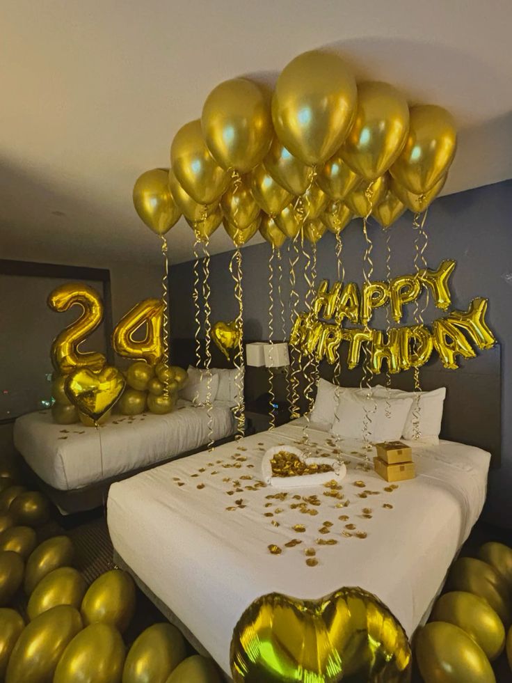 Gold Chrome Age Number Birthday Room