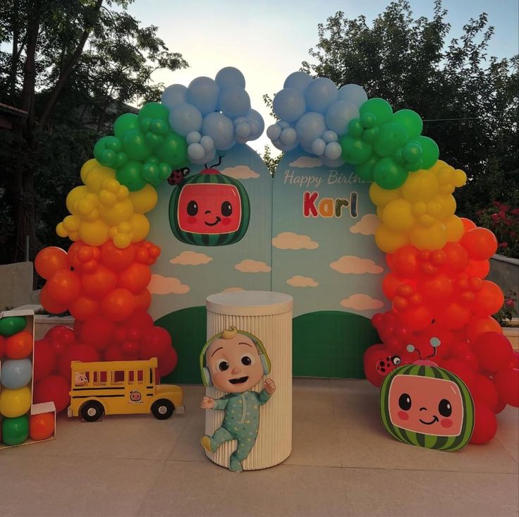 Karl Cocomelon Rainbow Balloon Arch