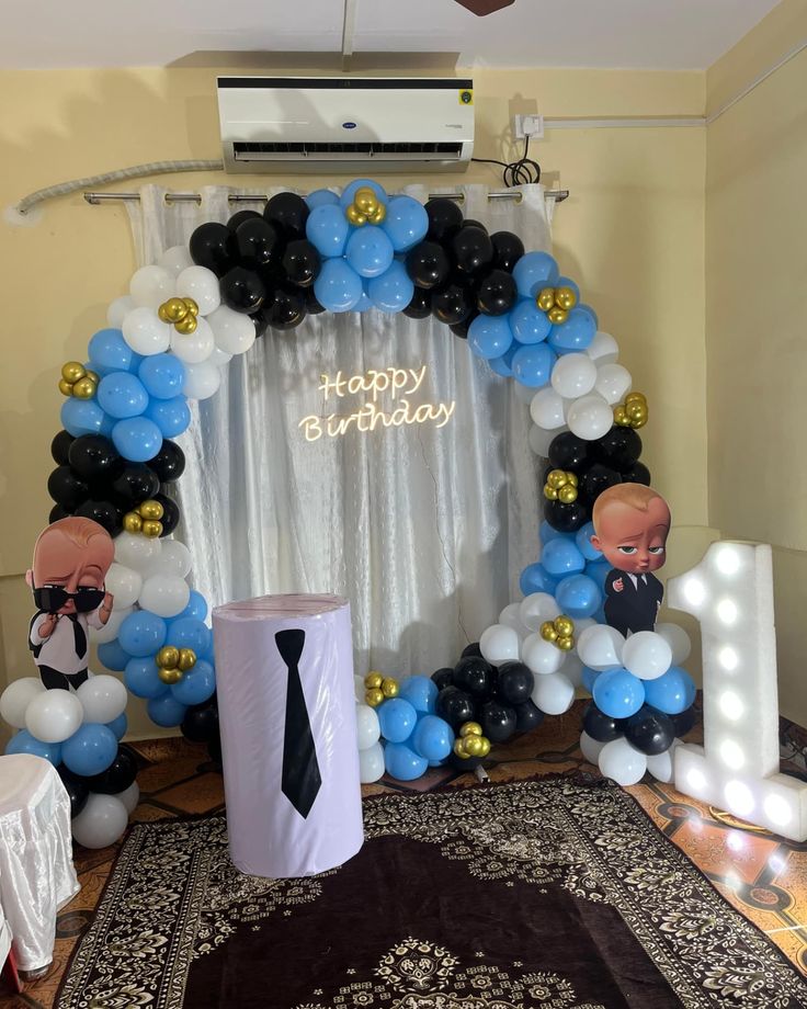 Boss Baby Blue & Gold Home Arch Setup