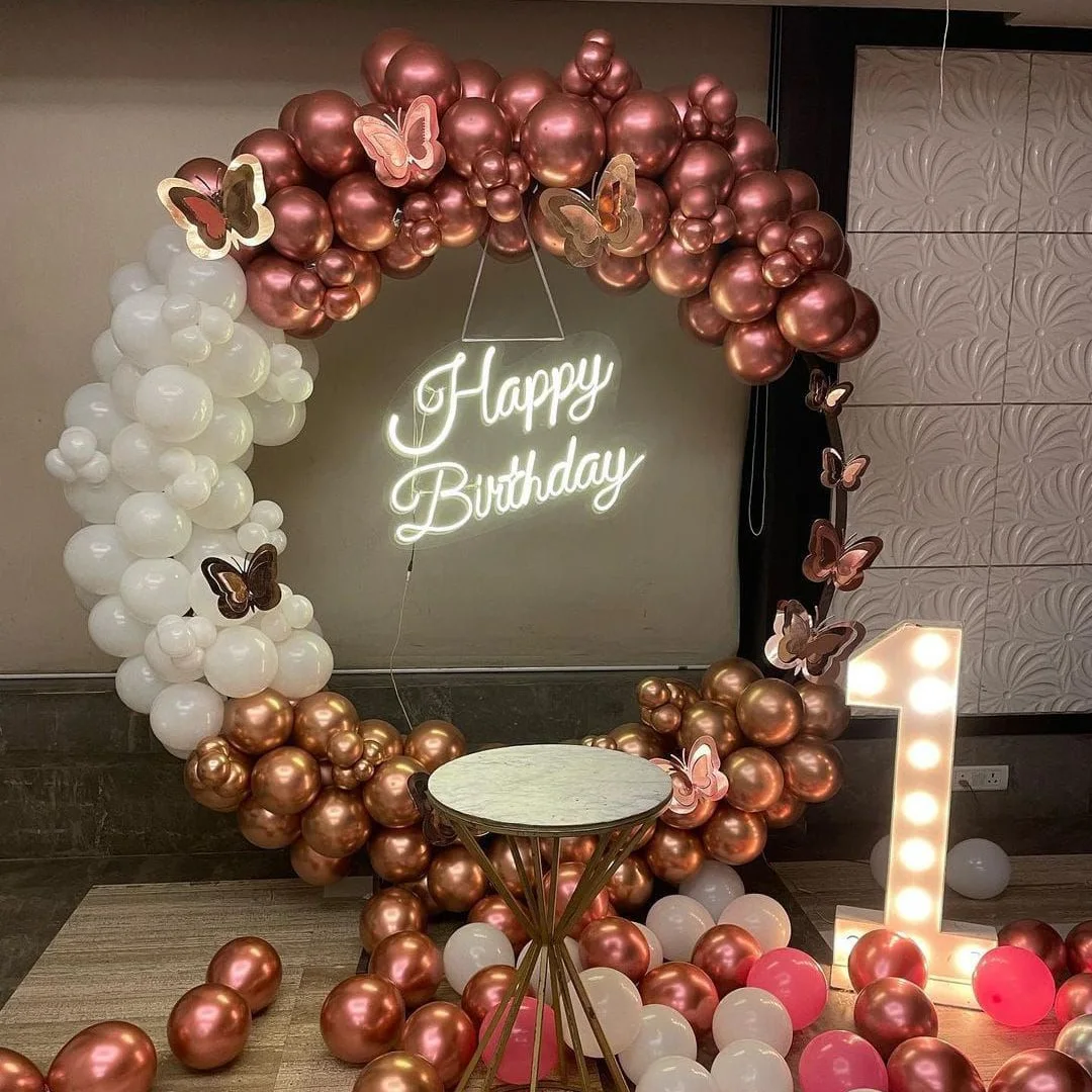 Rose Gold Chrome Butterfly Ring 1st Birthday