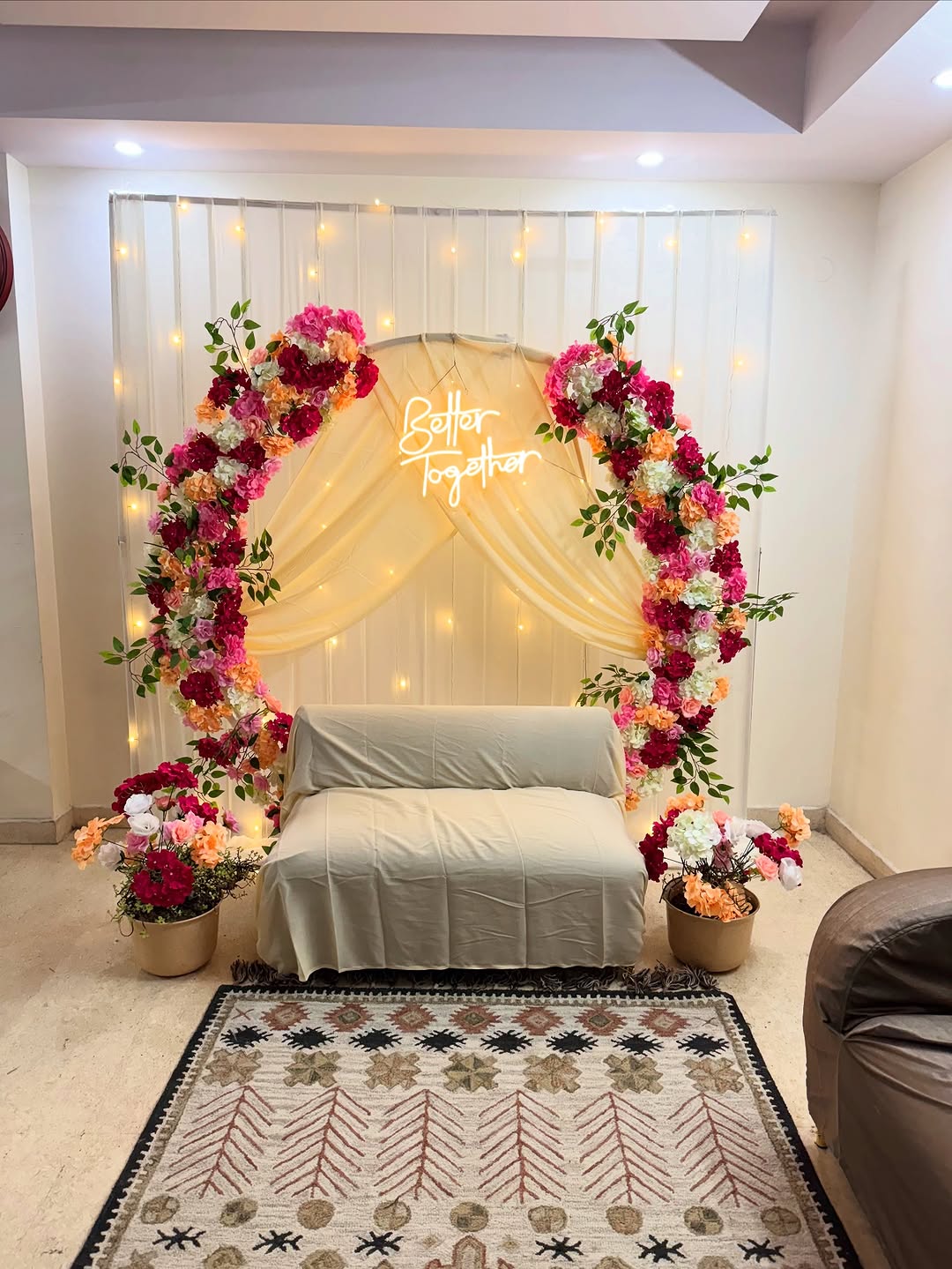 Vibrant Floral Ring Engagement Decor