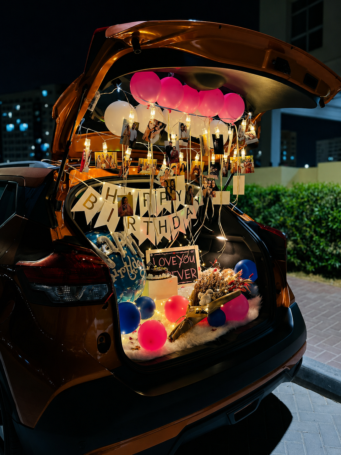 Pink & Navy Photo Clip Light Car Boot Decoration