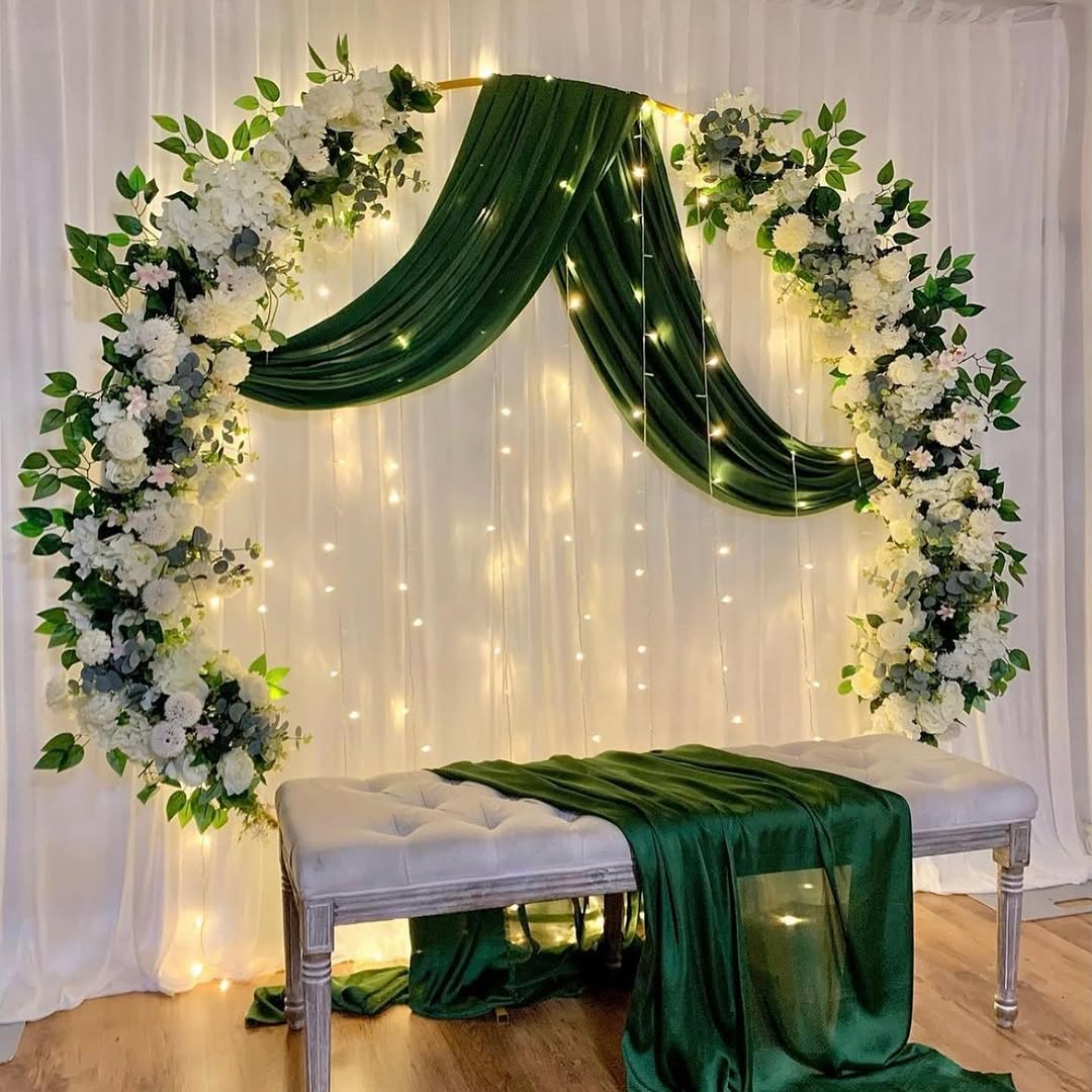 White Floral Ring Arch Mehendi