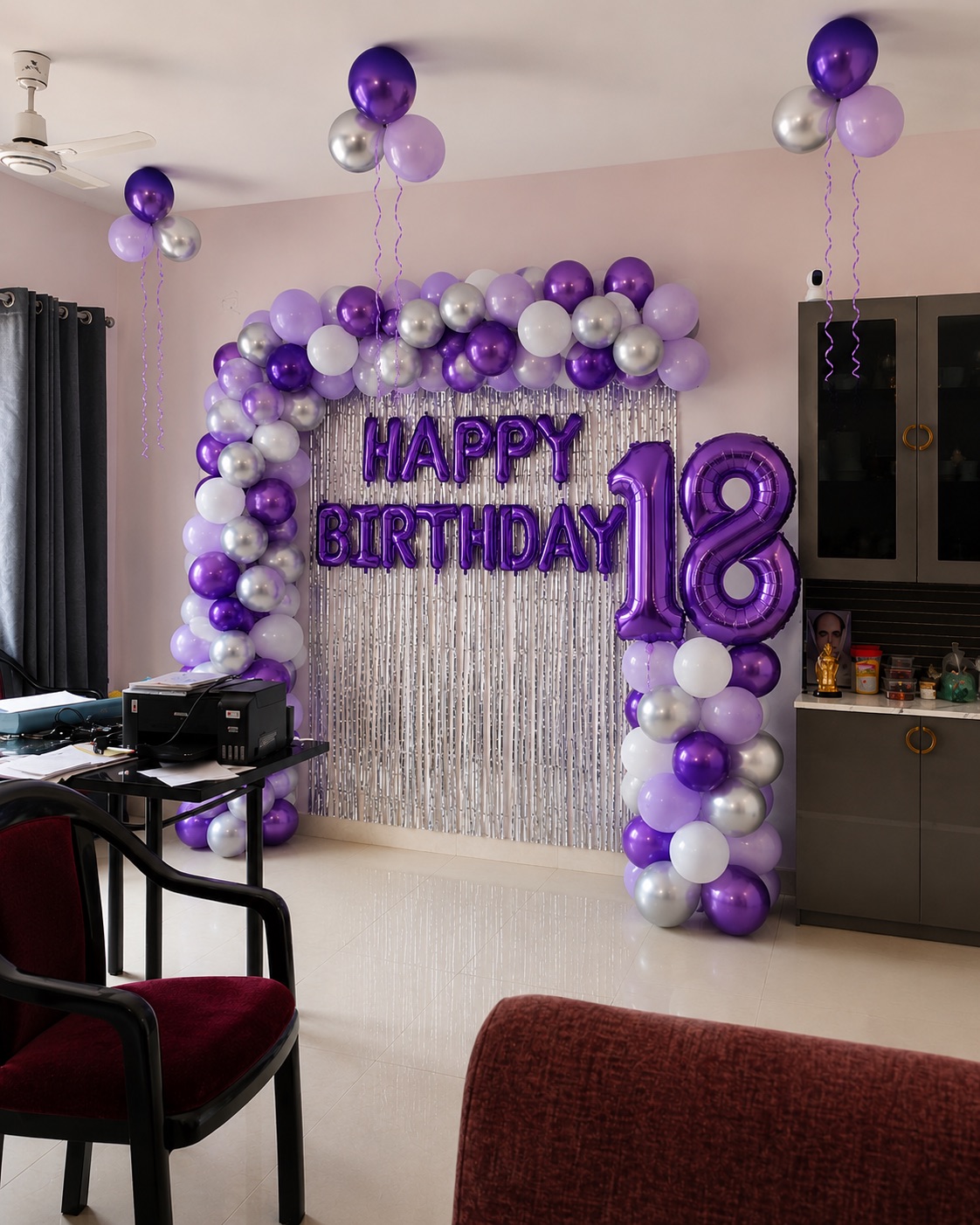 18th Purple & Silver Chrome Birthday