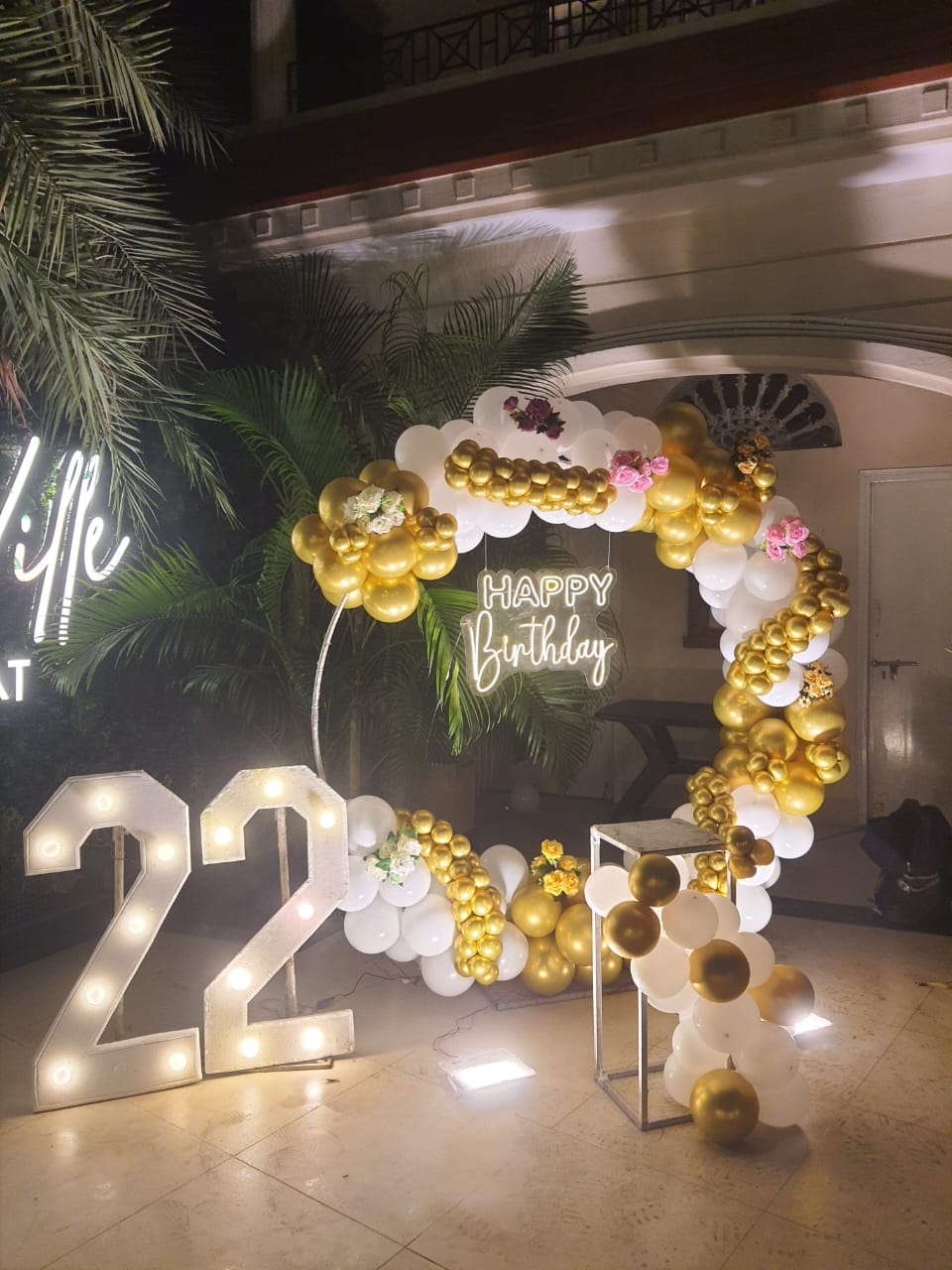22nd Birthday Gold & White Ring