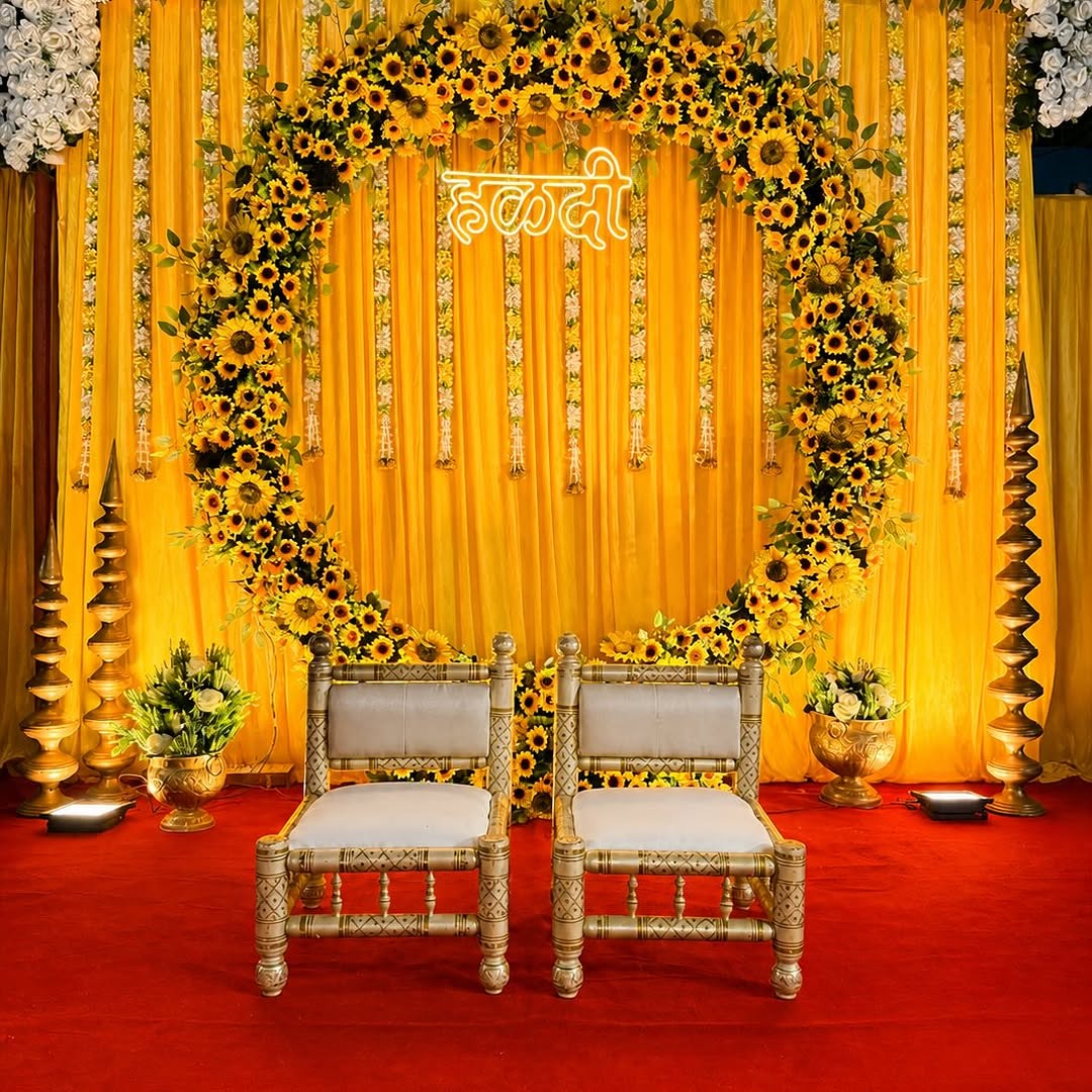 Sunflower Ring Haldi Mandap