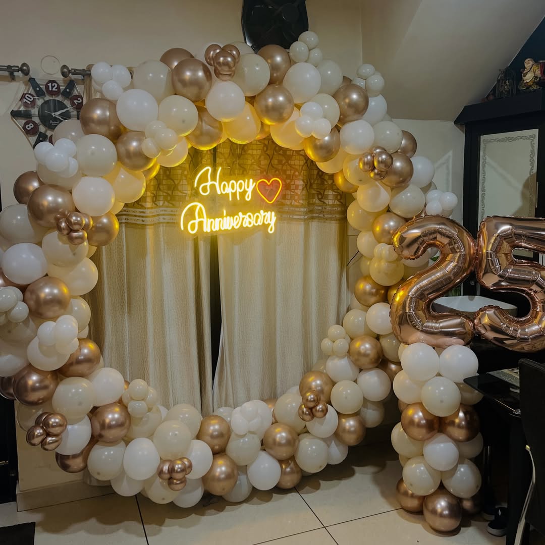 25th Rose-Gold & Ivory Ring Arch