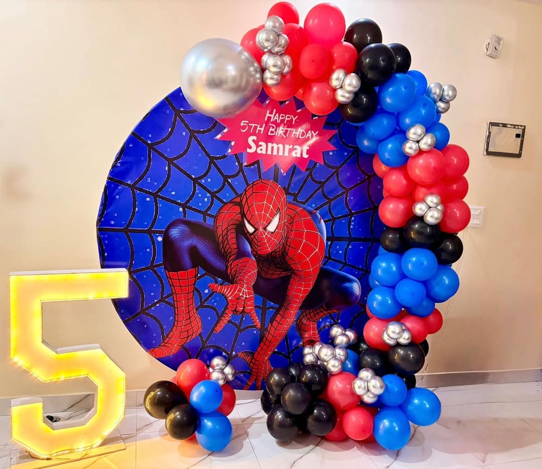 Spider-Man Theme 5th Birthday Arch