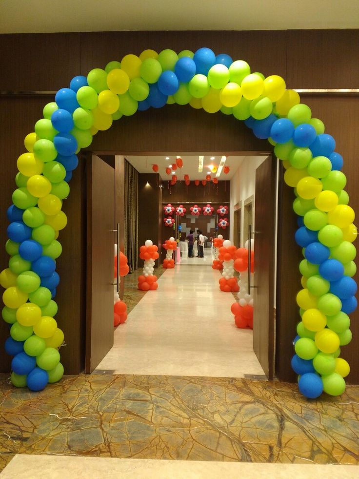 Rainbow Kids Party Balloon Gate