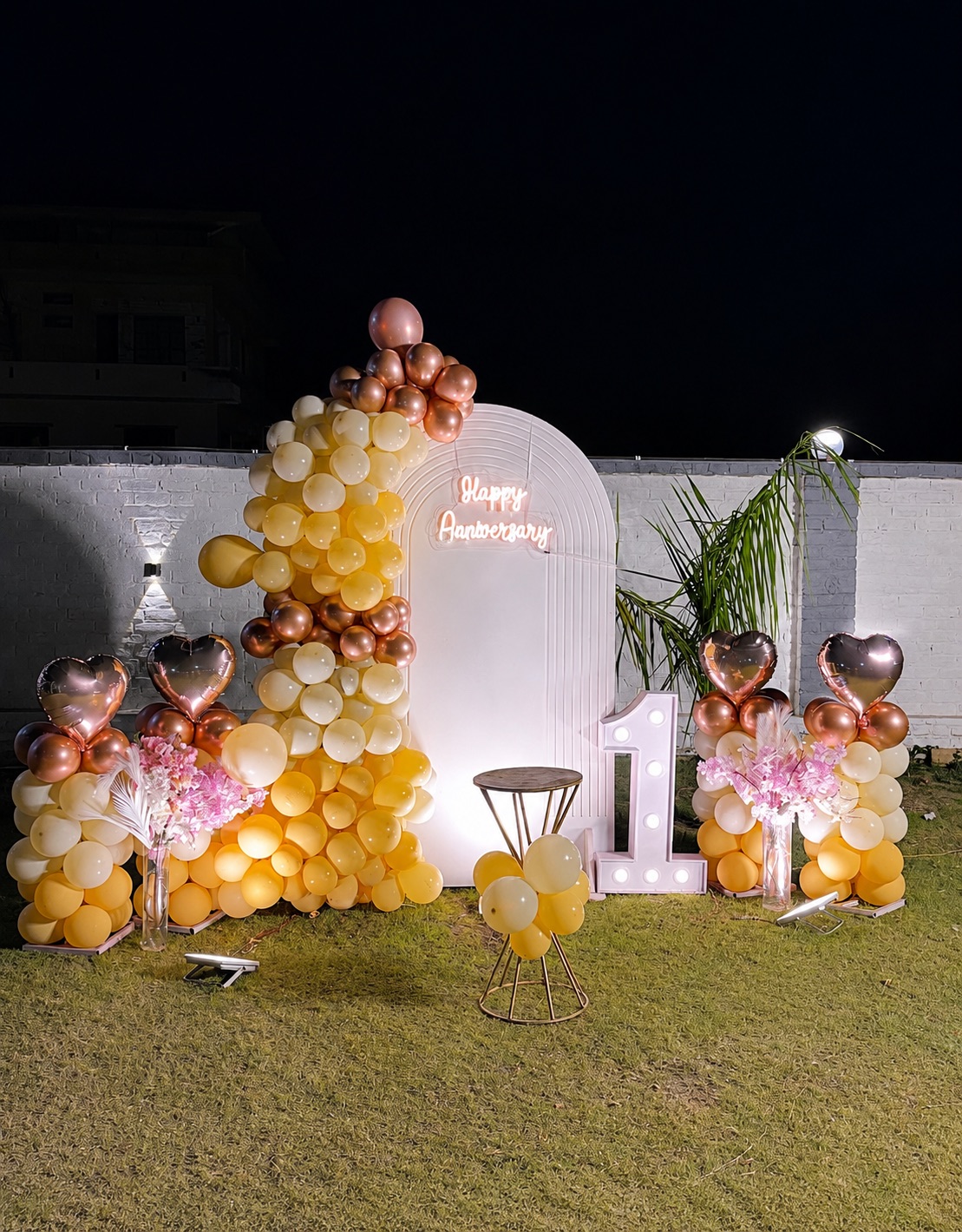 Ivory & Rose-Gold Arch with Marquee 1