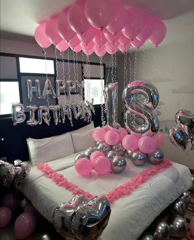 Pink & Silver Chrome 18th Birthday Bedroom