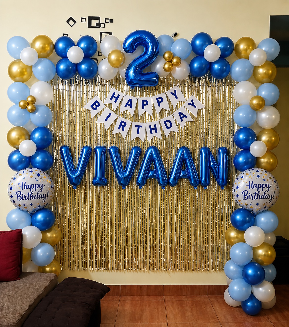 Vivaan 2nd Royal Blue & Gold Birthday