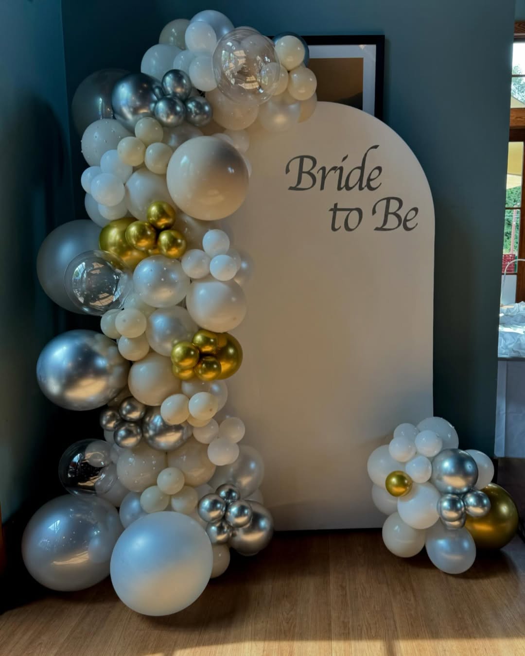 Ivory & Chrome 'Bride to Be' Arch Panel