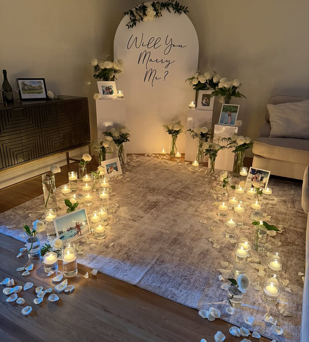 All-White Candle & Photo Memories Proposal
