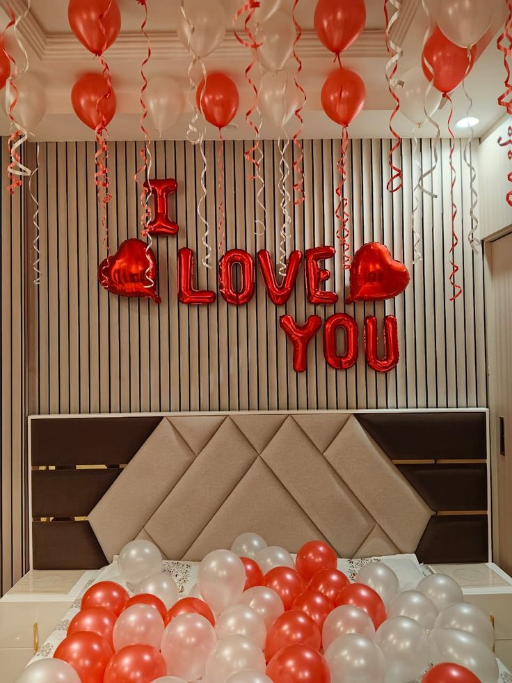 Red & White 'I Love You' Bedroom Surprise