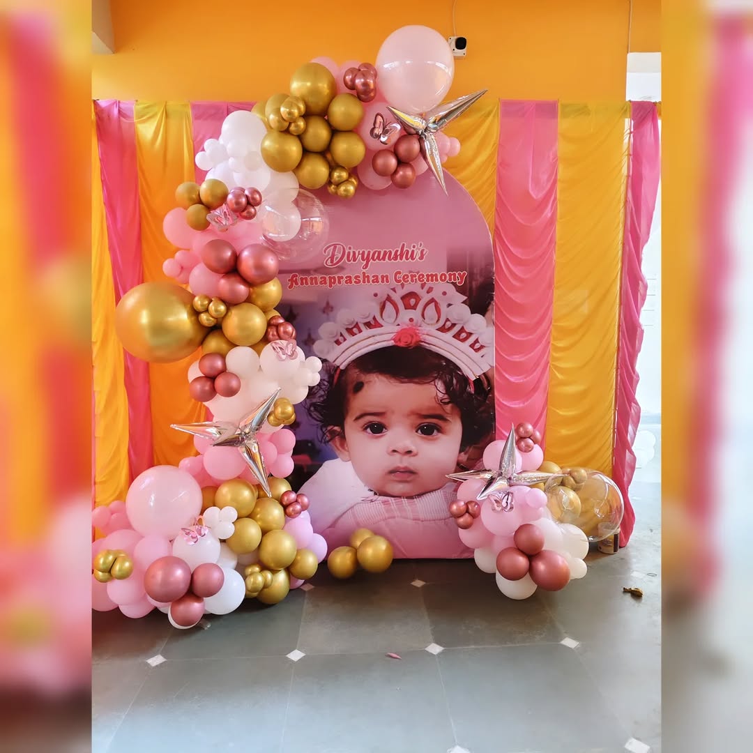 Personalised Pink & Gold Annaprashan