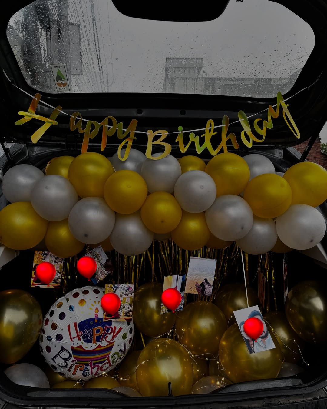 Gold & Silver Balloon Garland Photo Boot Decoration