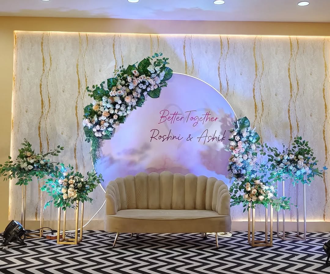 Pastel Cloud Round Board Engagement Decor