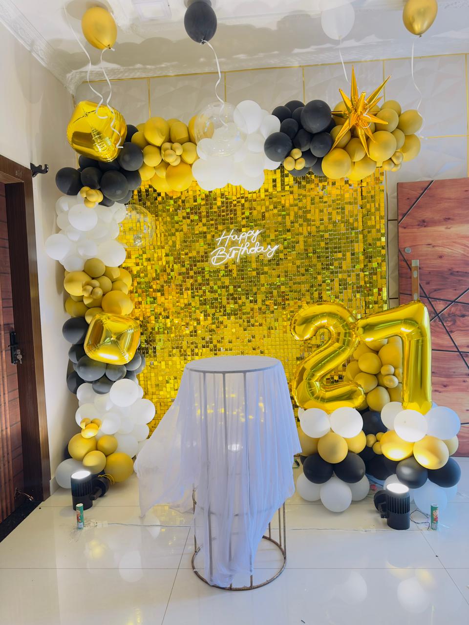 27th Birthday Gold Sequin Black & Gold