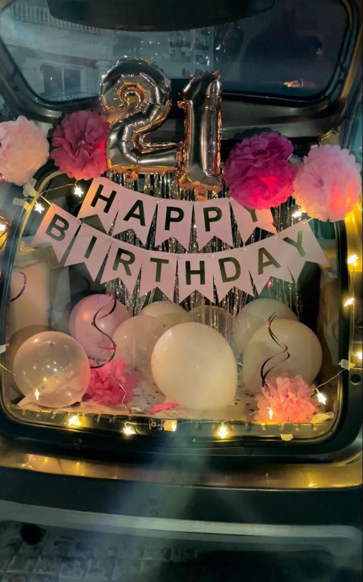 Rose Gold Pom-Pom Number Car Boot Decoration