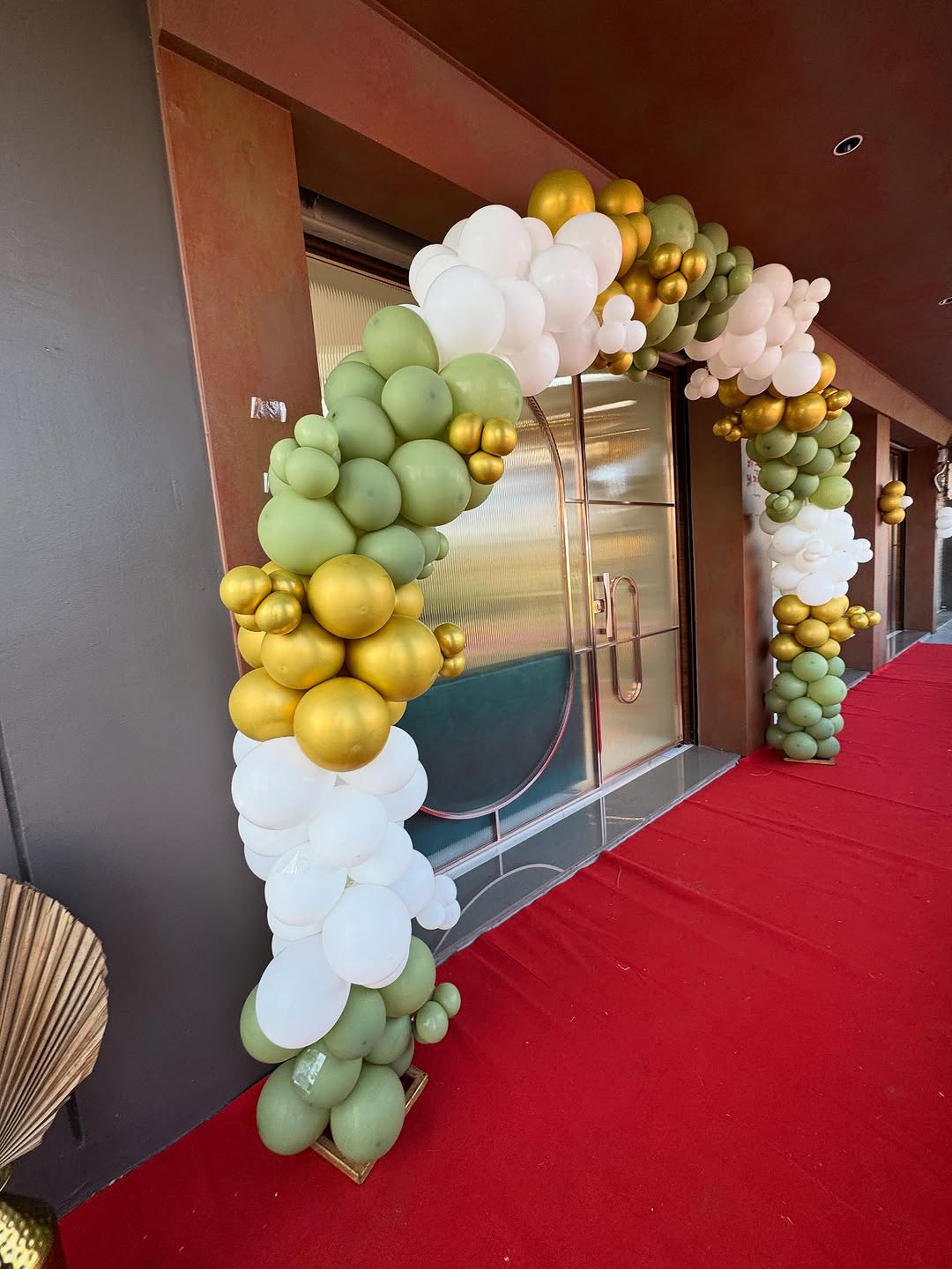 Sage Green, White & Gold Luxe Entry Arch