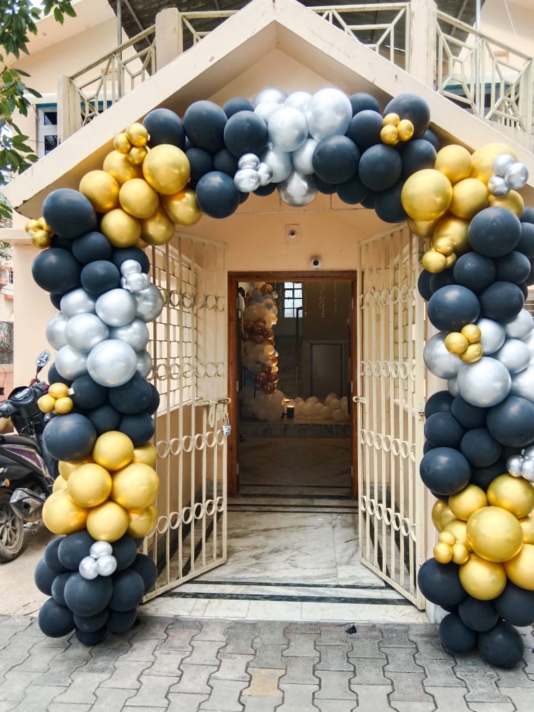 Charcoal, Gold & Silver Outdoor Gate Arch