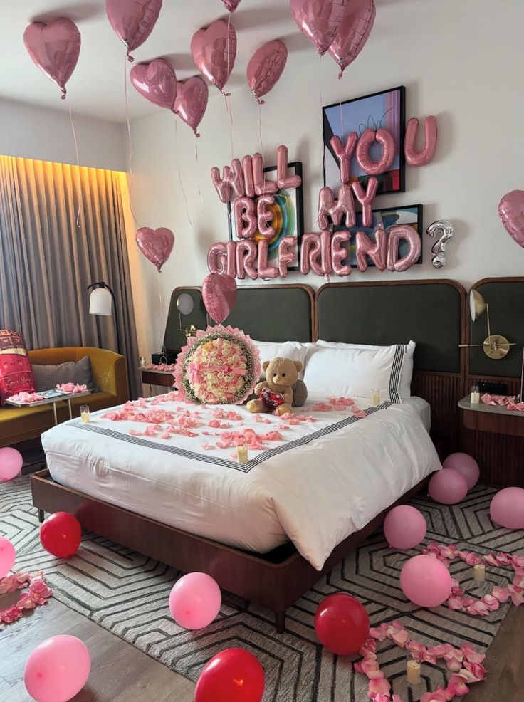 'Will You Be My Girlfriend' Pink Heart Suite
