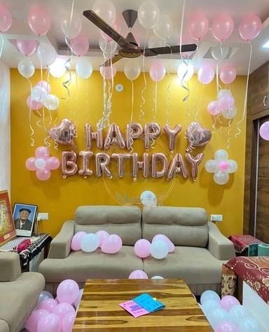 Happy Birthday Rose-Gold Simple Room Decor