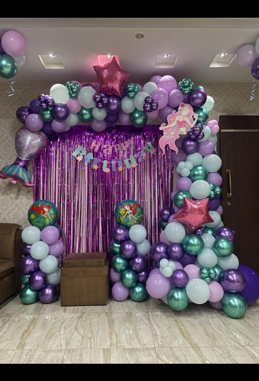 Little Mermaid Ariel Purple & Teal Birthday Arch