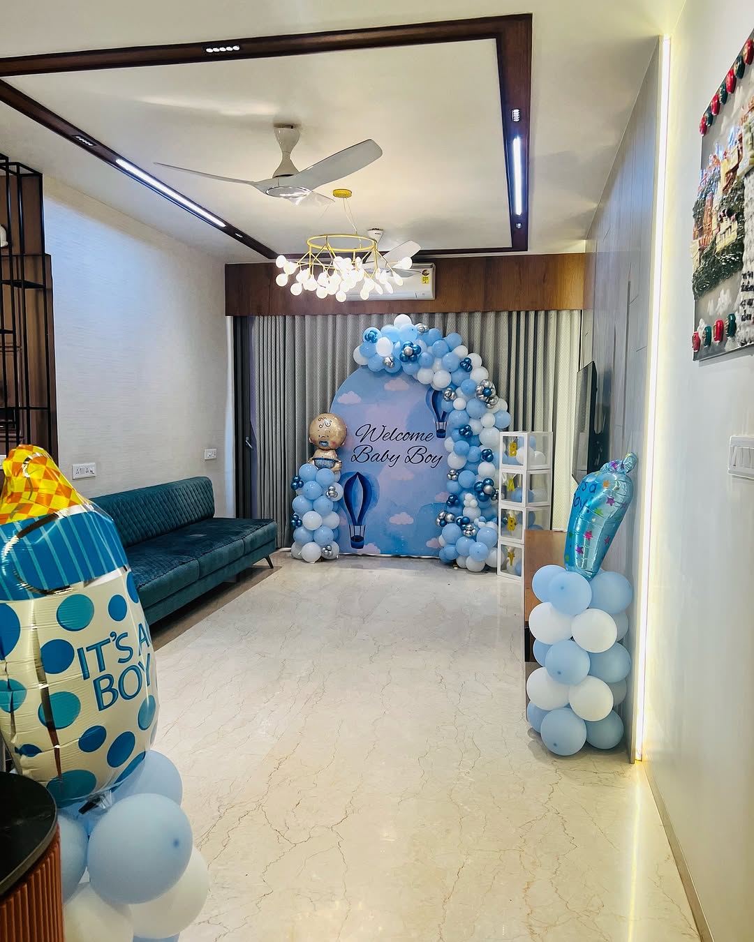 'Welcome Baby Boy' Cloud Arch Decoration