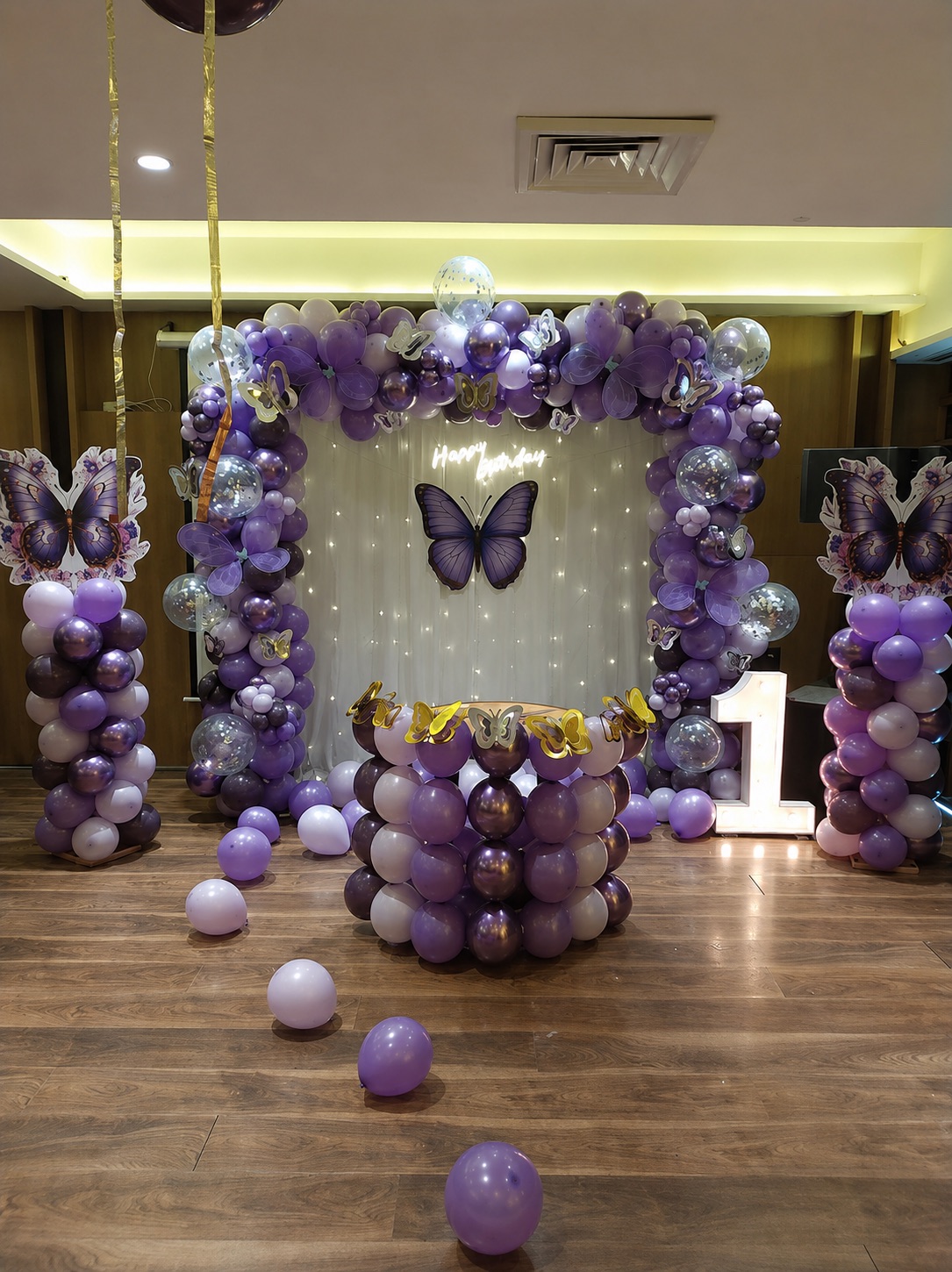 Purple Butterfly Fairy 1st Birthday Arch