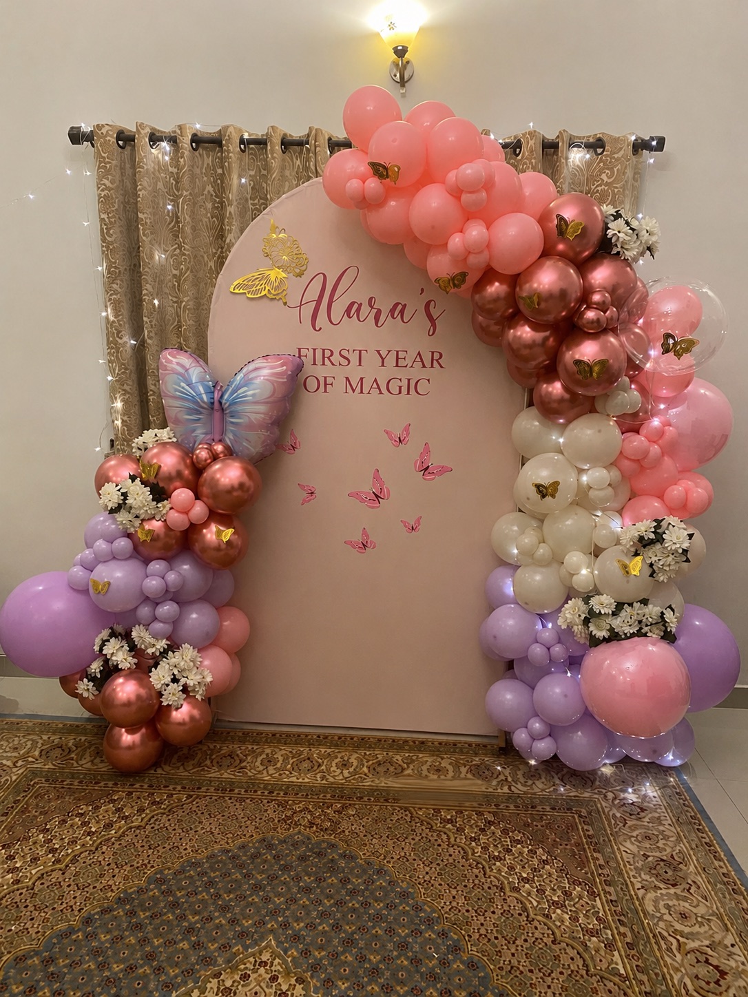 Alara's First Year of Magic Peach Butterfly Arch