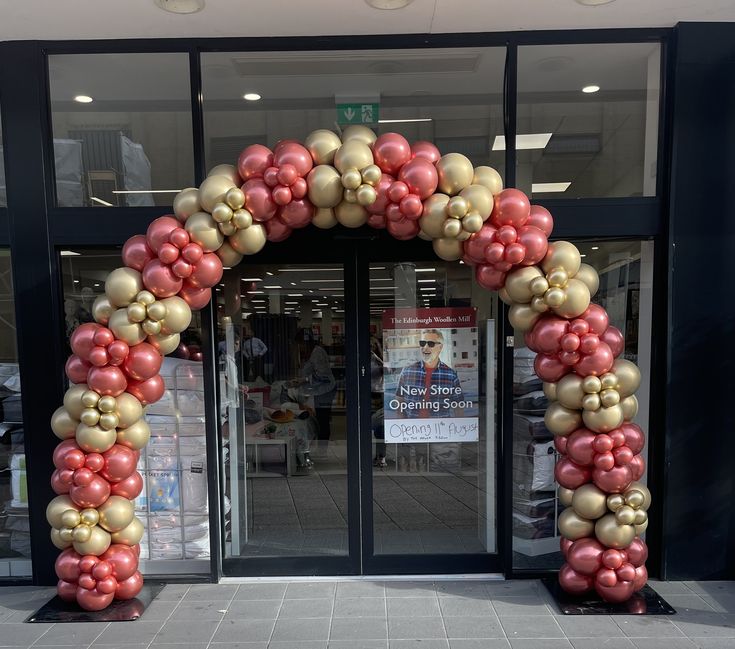 Rose Gold & Champagne Storefront Arch