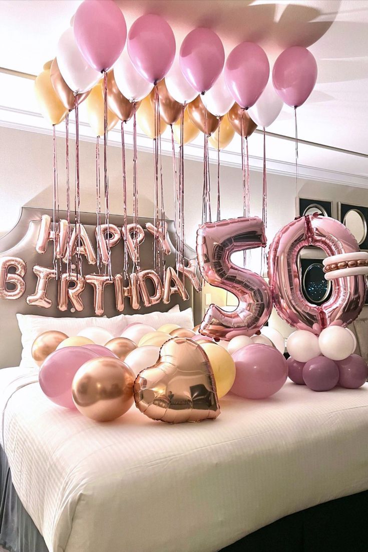 Pink & Rose Gold Milestone Birthday Room